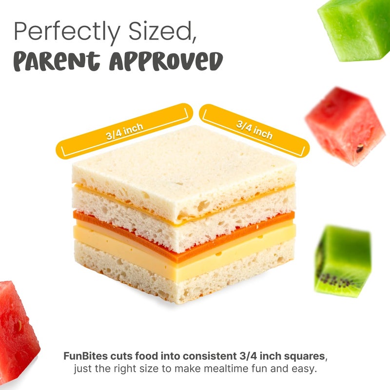 FUNBITES Sandwich Cutter for Kids Lunch, Mini Cookie Cutters, Bento Box Accessories, Cuts Food into Bite-Size Shapes for Toddler Lunch, Great for picky eaters - Yellow Squares 1pk - Image 5
